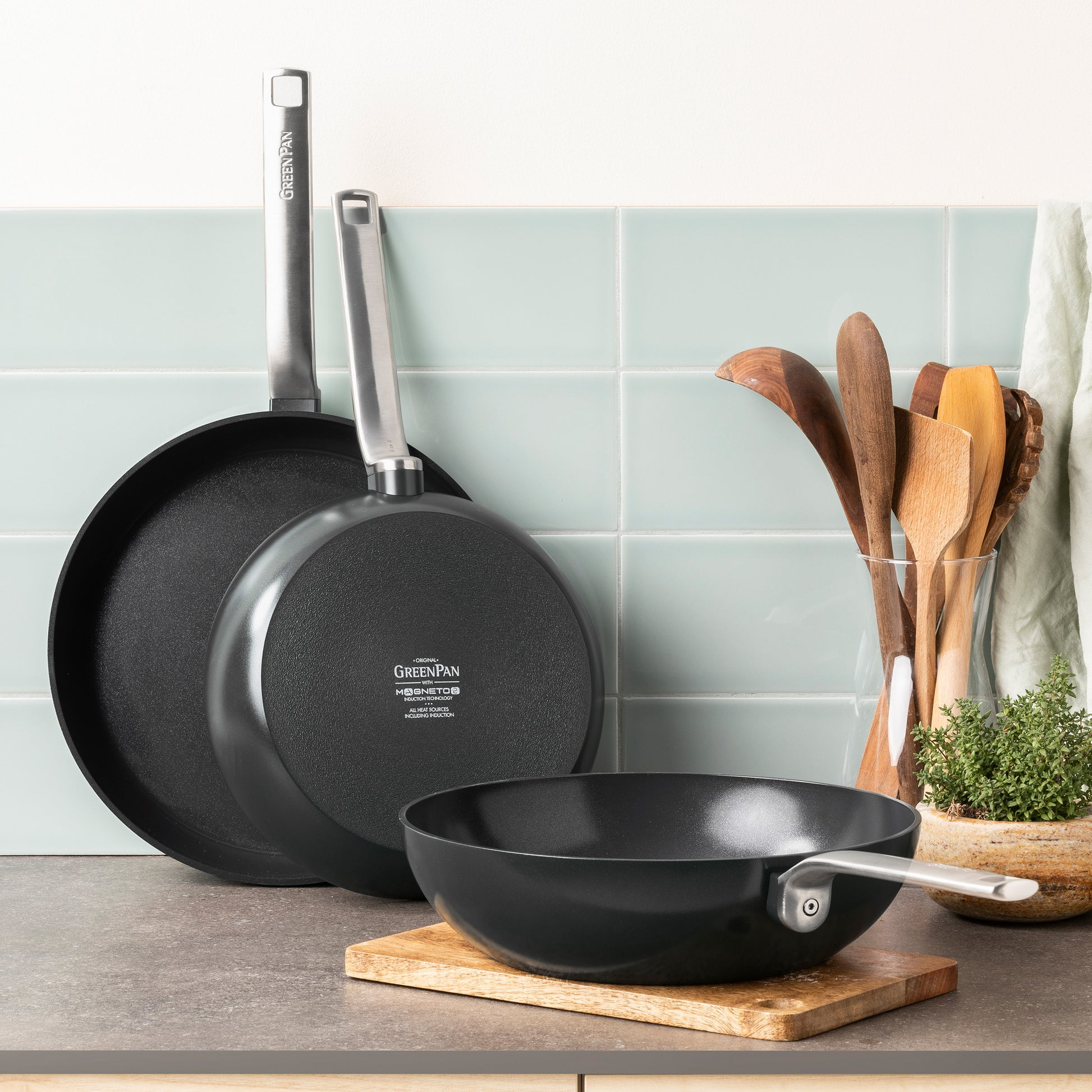 GreenPan Evolution Wok 28 cm Schwarz