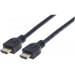 MANHATTAN High Speed HDMI-Kabel mit Ethernet-Kanal, CL3-zertifiziert für Wandinstallationen HEC, ARC, 3D, 4K, CL3, HDMI-Stecker auf HDMI-Stecker, geschirmt, schwarz, 3 m (353946)