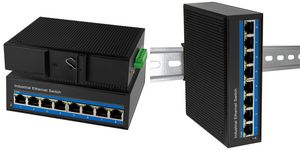 LogiLink Industrial Gigabit Ethernet Switch, 8-Port 10/100/1000 Base-TX RJ45, Plug & Play, schwarzes Metallge - 1 Stück (NS203)