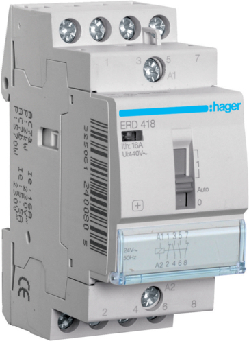 Hager Installationsrelais 16A 2S+2Ö 24V ERD418 (ERD418)