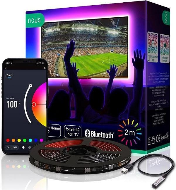 NOUS F7 LED TV-Strip 26-42'' RGB BT USB-powered/4x0,5m/Bluetooth (F7)