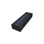 ICY Box USB 3.0 Hub,10-port, IB-AC6110, mit USB Ladeport (70419,IB-AC6110)