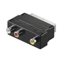 Wentronic Goobay Scart/Cinch-Adapter, SCART-Stecker (21-Pin), Schwarz - SCART-Stecker (21-Pin) > 3x Cinch-Buchse (50122)