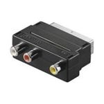 Wentronic Goobay Scart/Cinch-Adapter, SCART-Stecker (21-Pin), Schwarz - SCART-Stecker (21-Pin) > 3x Cinch-Buchse (50122)
