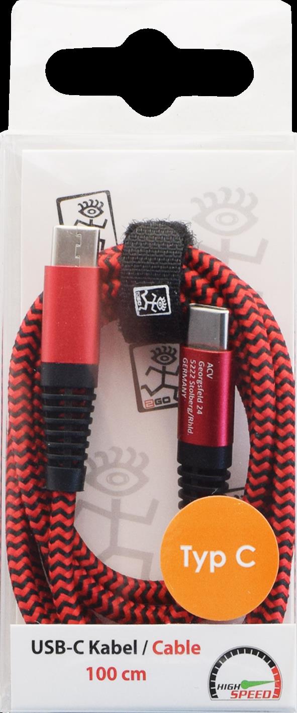 2GO 797195 USB Kabel 1 m USB 3.2 Gen 1 (3.1 Gen 1) USB C Rot (797195)