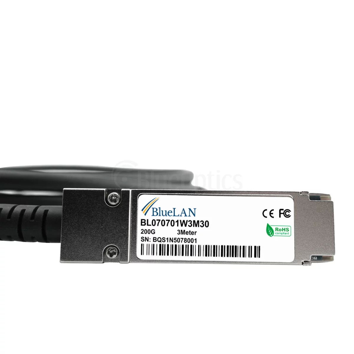 BlueOptics FN-CABLE-QSFP56-DAC-L1-BL DAC QSFP56 Kabel 1 m 200 Gbit/s Schwarz