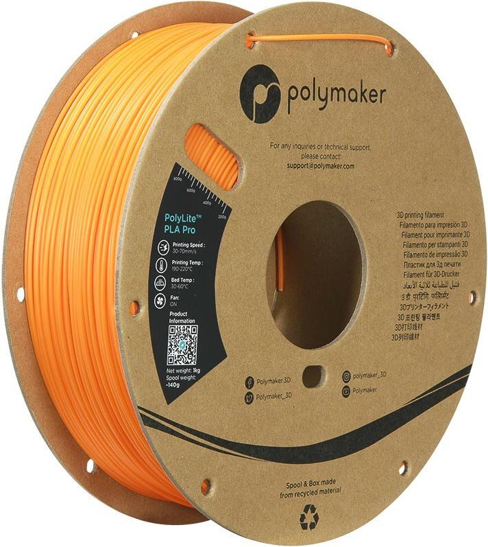 Polymaker PA07010 Filament PLA Pro hohe Steifigkeit schlagfest 1.75 mm 1000 g Orange (PA07010)