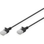 DIGITUS Patchkabel CAT 6 U-UTP Slim 0,5m Schwarz (DK-1618-005S-BL)