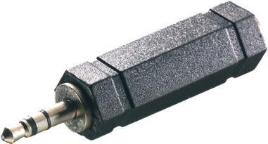 Vivanco Adapter, a) von 1x Klinkenstecker 3,5mm, stereo, b) auf 1x Klinkenkupplung 6,3mm, stereo (46065)