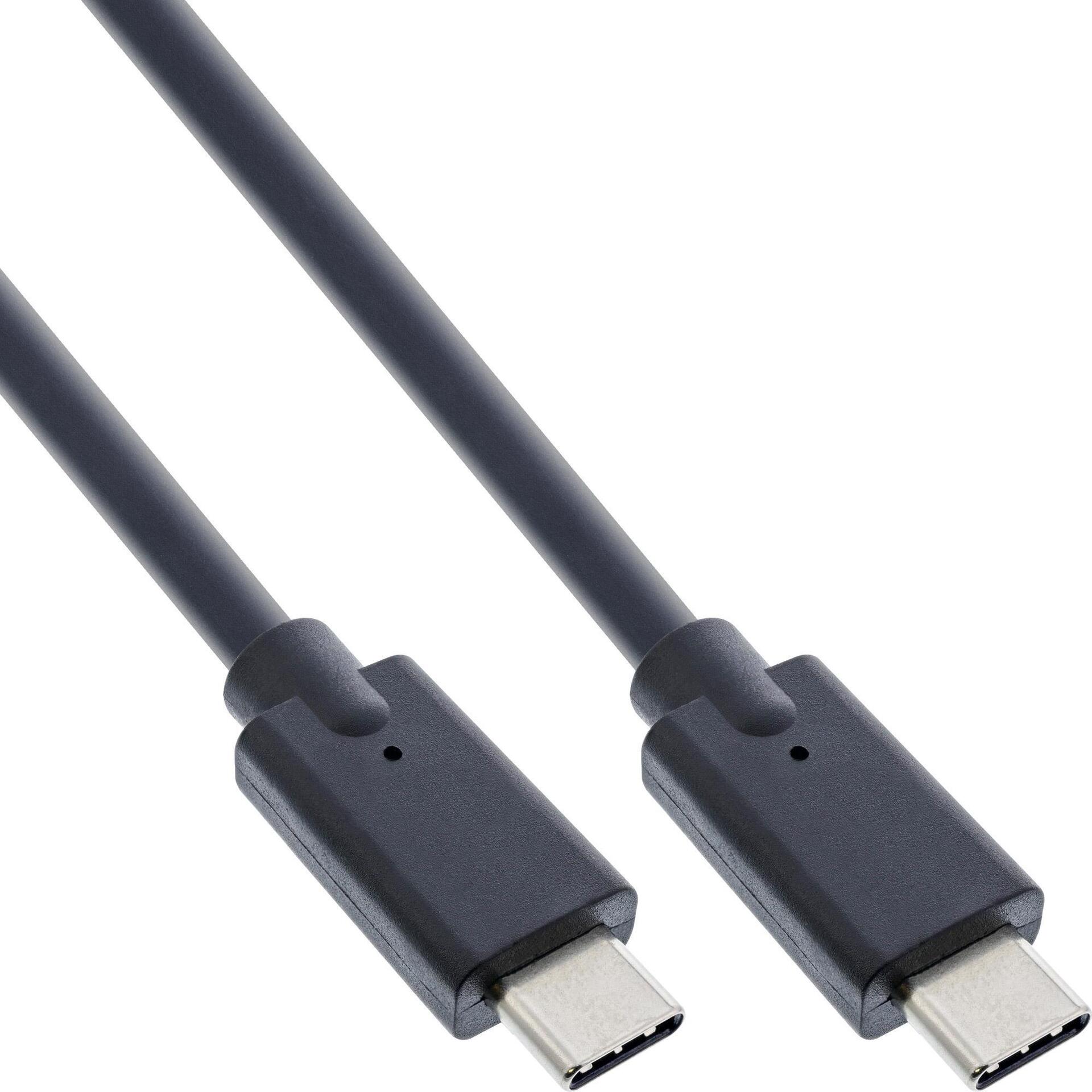 InLine® USB 3.2 Gen.2 Kabel, USB Typ-C Stecker/Stecker, schwarz, 0,3m (35707A)