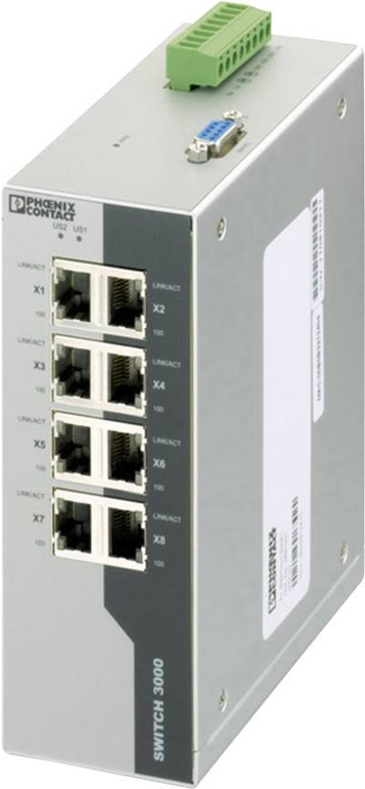 Phoenix Contact Industrial Ethernet Switch - FL SWITCH 3008T 2891035 24 V/DC Anzahl Ethernet Ports 8 (2891035)