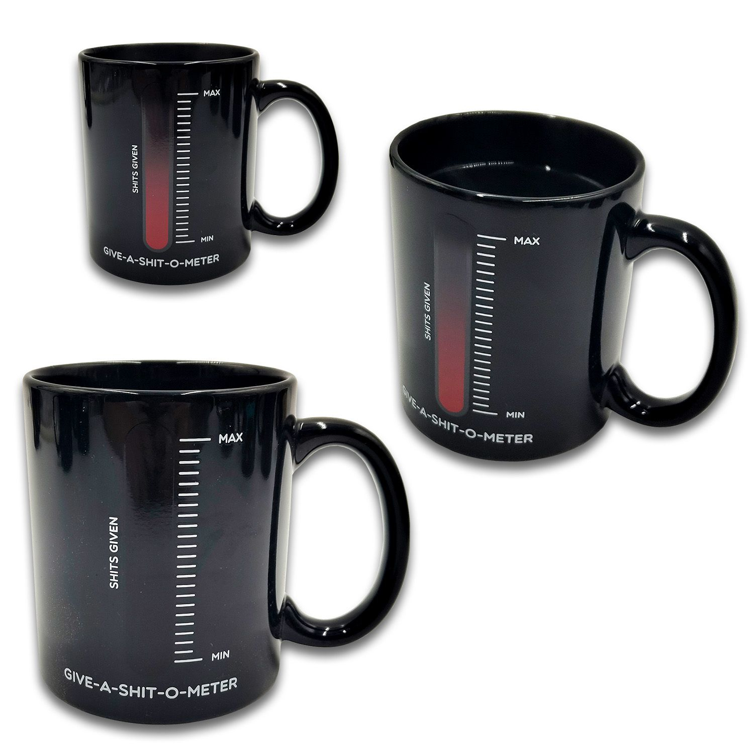 Mad Monkey Tasse "Give a Shit" mit Farbwechsel Schwarz