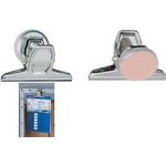 MAUL Briefklemmer mit Kraftmagnet, Breite: 75 mm, nickel aus vernickeltem Metall, Klemmweite: 20 mm (2100896)