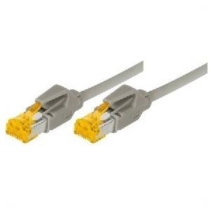 Patchkabel S/FTP, PiMF, Cat 6a, grau, 0,5 m Für 10 Gigabit/s, halogenfrei, mit Draka-Kabel und Hirosesteckern TM31 (bisherige Bezeichnung S/STP) (72200)