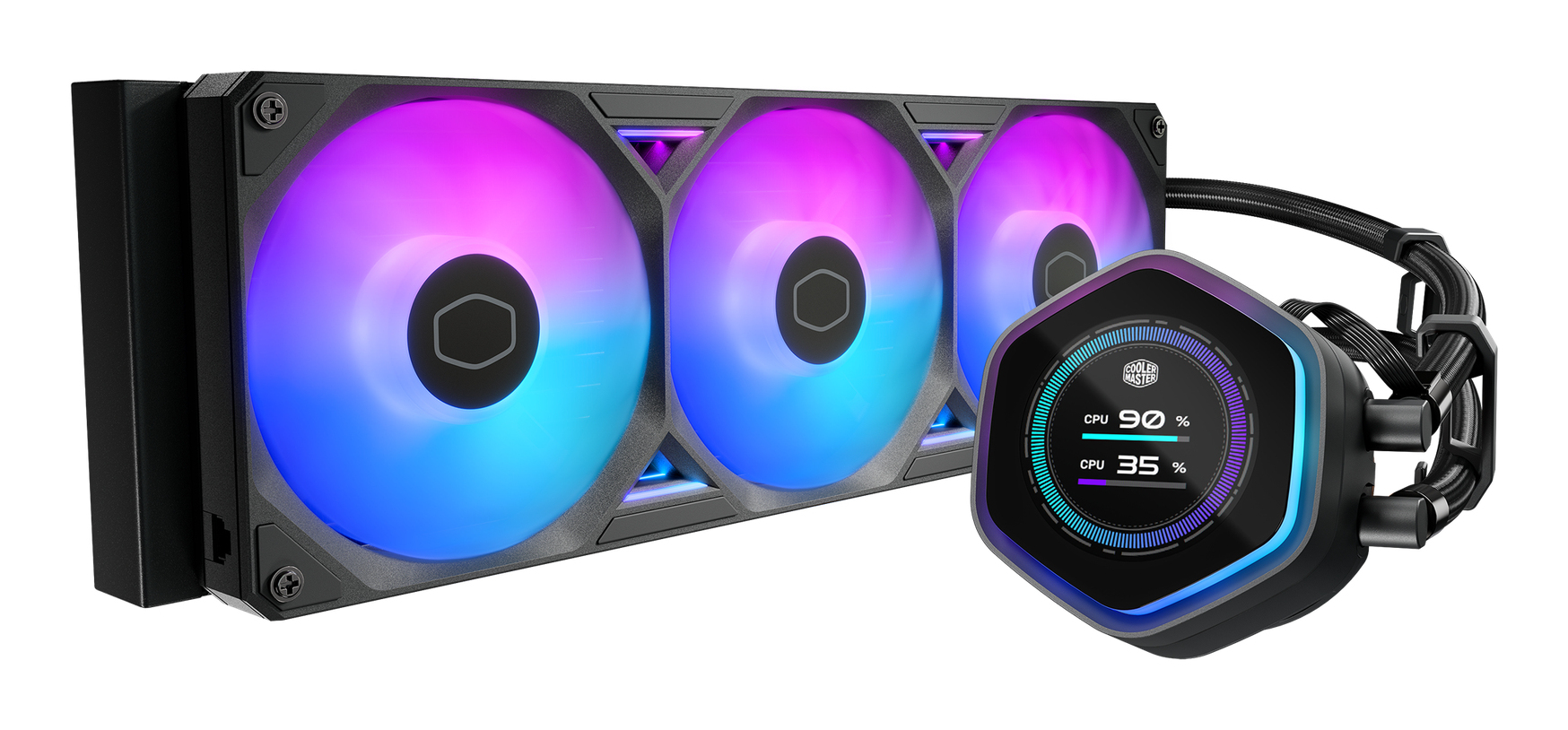 Cooler Master MasterLiquid 360 Atmos II LCD Prozessor-Flüssigkeitskühlung 360 mm Schwarz