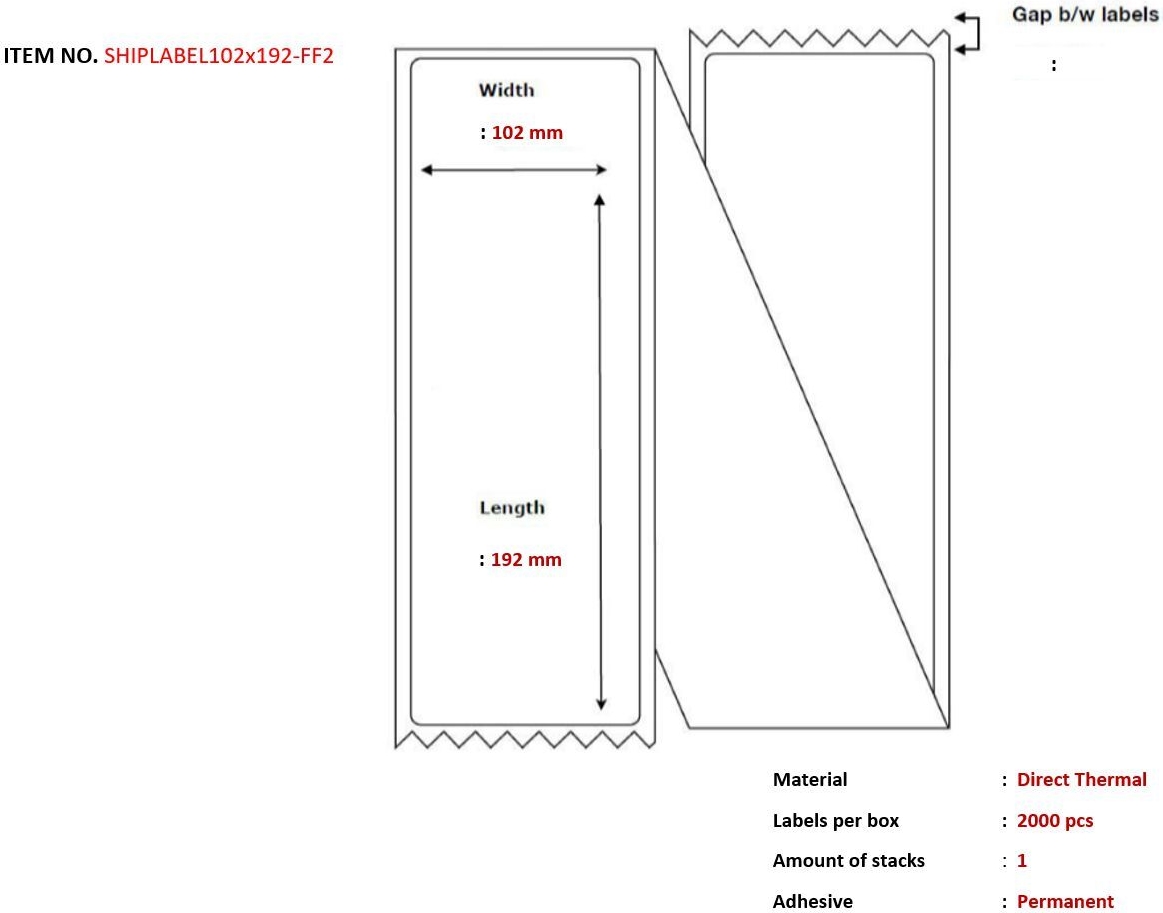 Capture Ship-label 102 x 192mm, labels per box (SHIPLABEL102X192-FF2)