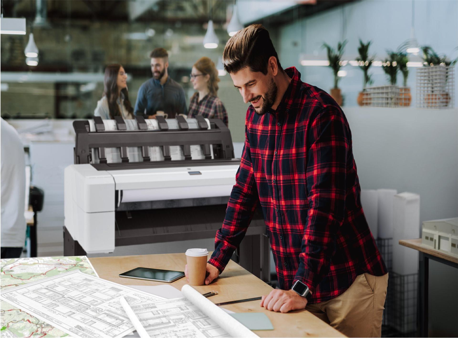 HP DesignJet T1600dr 36" Großformatdrucker Tintenstrahl 2400 x 1200 dpi 2 Rollen Gigabit LAN Schwarz, Weiß