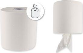 HYGOCLEAN Handtuchrolle, 2-lagig, weiß, 112,5 m 100% Zellstoff, perforiert für leichtes Abreißen, 450 - 6 Stück (30412)