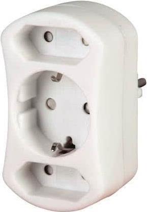 KOPP 177602009 Adapter mit Anschluss für 2x Euro & 1x SCHUKO-Stecker (3-fach | 250V | 16A) (177602009)