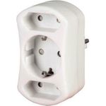 KOPP 177602009 Adapter mit Anschluss für 2x Euro & 1x SCHUKO-Stecker (3-fach | 250V | 16A) (177602009)