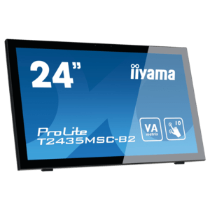 iiyama ProLite T2454MSC-B2AG, Projected Capacitive, 10 TP, Full HD, USB, Kit (USB), schwarz Touchmonitor (16:9), Bildschirmdiagonale: 60,5 cm (23,8''), Projected Capacitive, Multi Touch (10 Punkte), Auflösung: 1920x1080 Pixel, VESA Mount (100x100 mm), verstellbarer Standfuß, Reaktionszeit: 4ms, Helligkeit 300cd, Blickwinkel 178/178°(H/V), Kontrast: 1000:1, Anschluß: USB (2x), Audio, Display-Port, HDMI, inkl.: Kabel (USB, HDMI), Netzkabel, Standfuß, QSG, Farbe: schwarz (T2454MSC-B2AG)