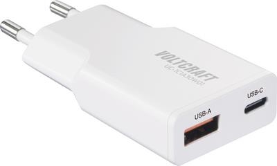 Voltcraft UC-1C1A30W01 USB Ladegerät 1x USB-A USB-C Fast Charge PD 3.0 Weiß (VC-17012045)