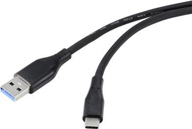 USB-Kabel USB 3.2 Gen1 3.0 3.1 USB-C Stecker 1.00 m Schwarz (RF-4995172)