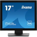 iiyama ProLite T1732MSC-B1S, 43,2cm (17''), Projected Capacitive, 10 TP, Kit (USB), schwarz Touchmonitor (5:4), 43,2 cm (17''), Projected Capacitive, Multi Touch (10 Punkte), 1280x1024 Pixel, VESA Mount (100x100 mm), Reaktionszeit: 5ms, Helligkeit 250cd, Blickwinkel 170/160°(H/V), 1000:1, Audio, VGA, Display-Port, HDMI, inkl.: Kabel (USB, Audio, HDMI, Display Port), Netzkabel, QSG, IP54, Farbe: schwarz (T1732MSC-B1S)