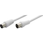 Wentronic Goobay Antennen Anschlusskabel, Weiß, 15 m - IEC/Koax-Stecker <=> IEC/Koax-Buchse (11515)