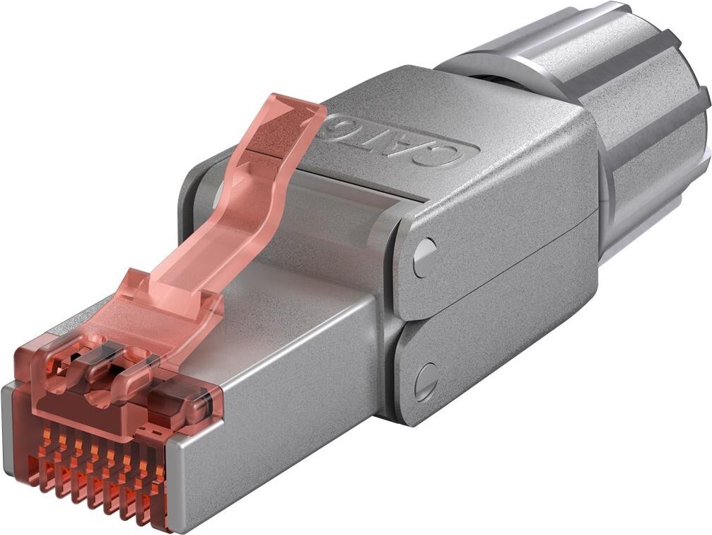 Goobay CAT 6 feldkonfektionierbarer RJ45-Stecker STP geschirmt - für 5.0-8.5 mm (65940)