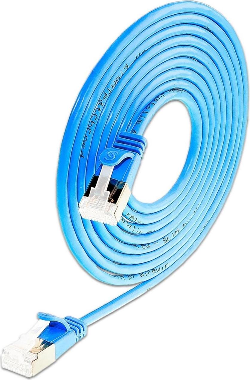 SLIM KAT6A 10 Gigabit Lightpatchkabel rund, U/FTP, Ø 3,8mm, blau KAT6A LIGHT geschirmt (PKW-LIGHT-STP-K6A 0.15 BL)
