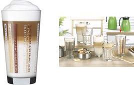Esmeyer Latte-Macchiato-Glas LINES, 370 ml spülmaschinengeeignet, Durchmesser: 78 mm, Höhe: 143 mm, - 12 Stück (410-865)
