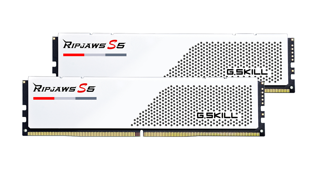 G.Skill Ripjaws S5 DDR5 Speicher-Kit 64 GB (2 x 32 GB) 5600 MHz CL36 Mattes Weiß