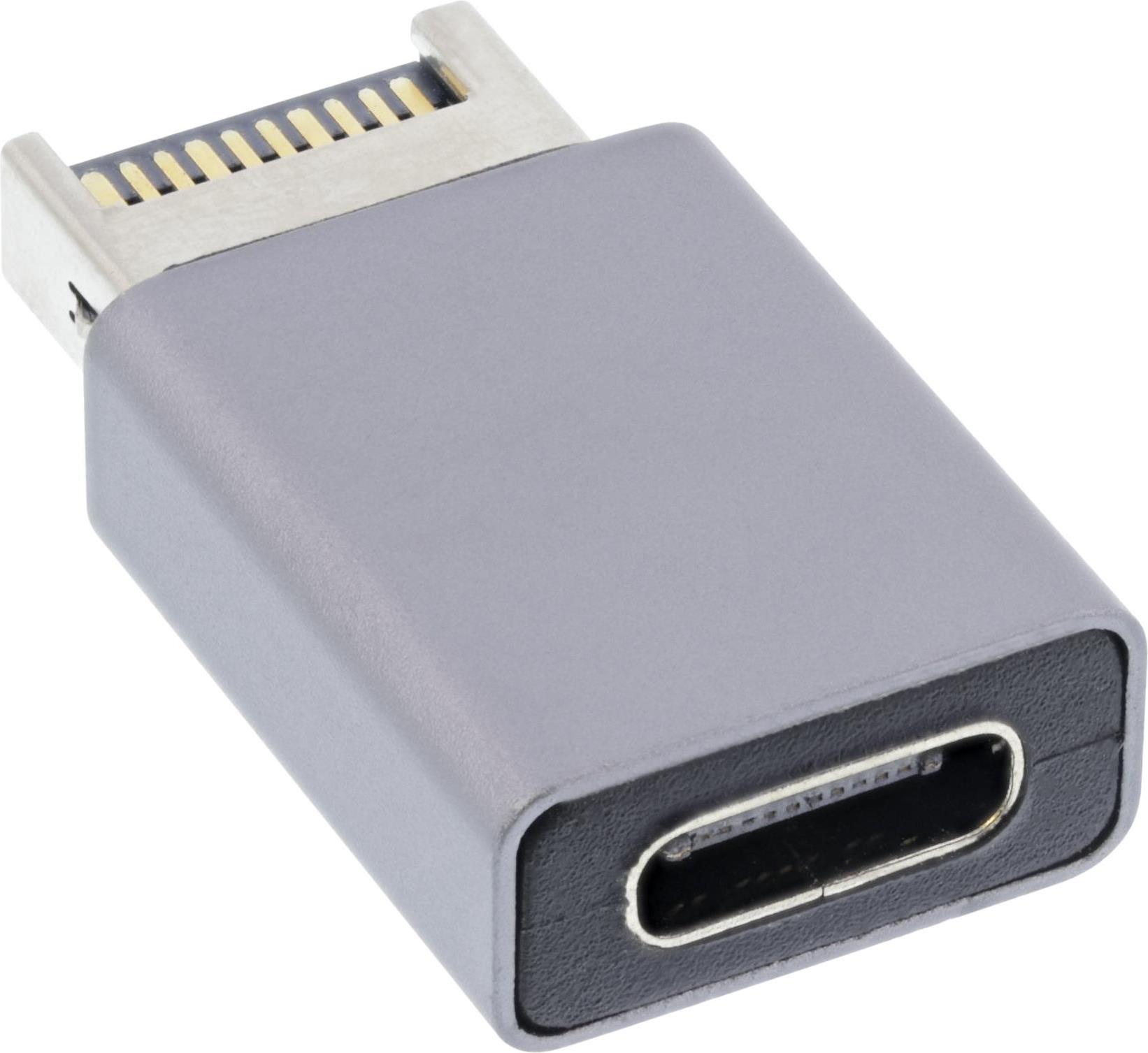 InLine USB 3.2 Adapter intern USB-E Frontpanel Stecker zu USB-C Buchse (33446P)
