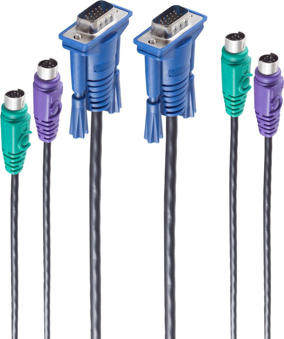 shiverpeaks ®-BASIC-S--KVM Anschlußkabel 1x VGA-Stecker/ 2x PS2-Stecker auf 1x VGA-Stecker/ 2x PS2-Stecker, 5,0m (BS75615)