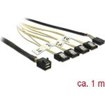 Delock Kabel Mini SAS HD SFF-8643 > 4 x SATA 7 Pin Reverse + Sideband 1 m (83322)