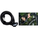 FISCHER Kabel-Fahrradschloss, Länge: 1.800 mm, schwarz Seilschloss mit Rahmenhalter, Durchmesser: 13 mm, Seil - 1 Stück (85911)