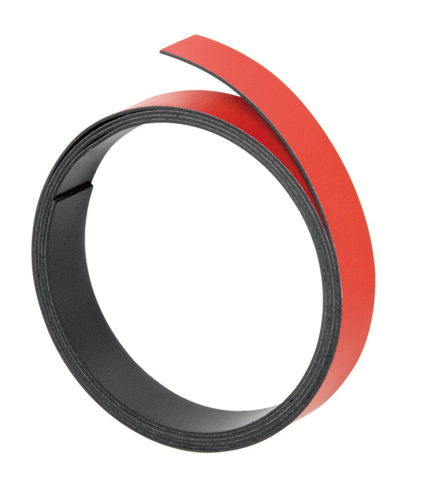 FRANKEN Magnetstreifen 1.000 x 15 x 1 mm zum Selbstzuschnitt Rot