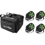 EUROLITE Set 4x LED Silent Par 6 QCL Floor sw + Soft-Bag (20000957)