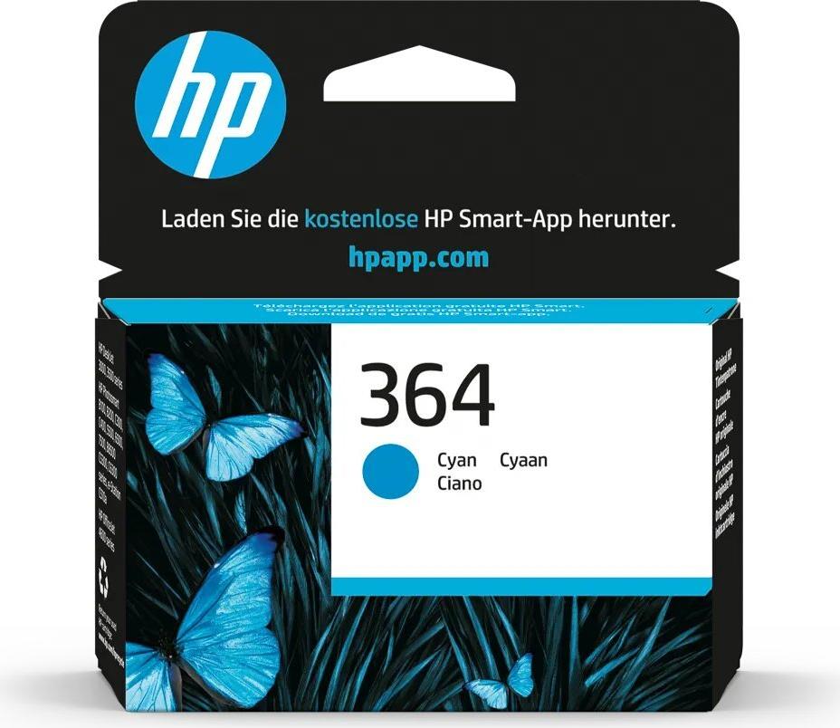HP Inc. HP 364 INK CARTRIDGE CYAN STANDARD CAPACITY 3ML 300 PAGES 1-PACK WITH VIVERA INK (PS 5520) (CB318EE#ABB)