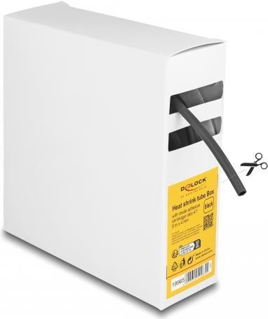 Delock Schrumpfschlauch Box, mit Innenkleber, Schrumpfungsrate 4:1, 5 m x 4 mm schwarz (19965)