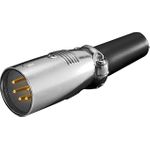 Wentronic Goobay Mikrofonstecker mit Goldkontakten und geschraubter Zugentlastung - 5 polig (11956)