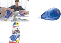 tesa Einweg Korrekturroller Sideway Roller, Theken-Display 4,2 m x 10 m, zentrierte Bandhührung, flexible Spitze (59812-00000-01)