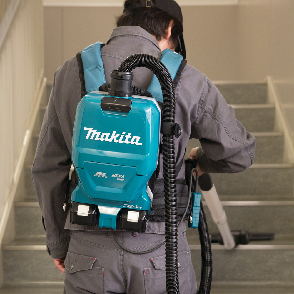 Makita DVC261ZX15 Akku-Rucksackstaubsauger 2 l Trocken Schwarz/Blau/Weiß