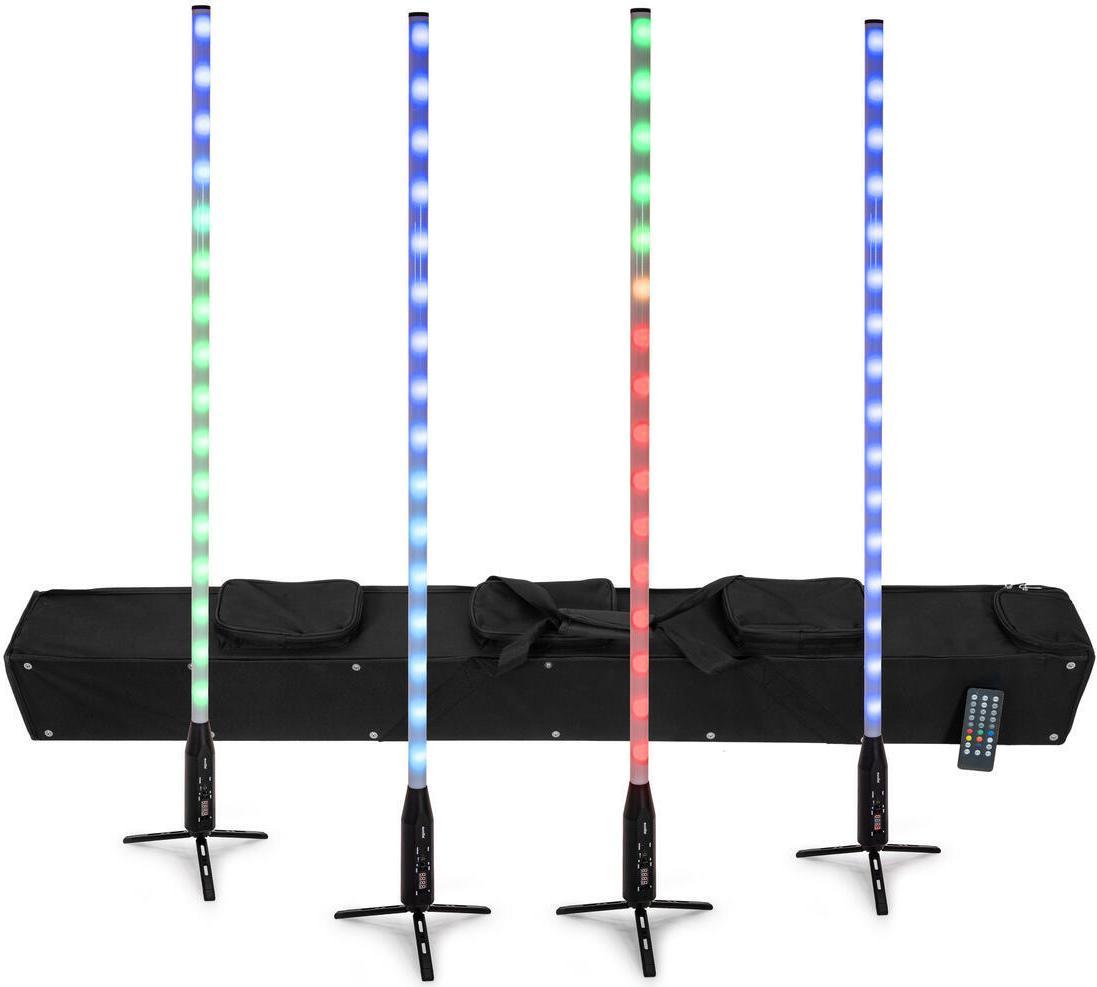 EUROLITE AKKU Slim Tube AIR Set 4x 151 cm RGB LED Effektröhren AirW Wireless Tasche (geöffnet)