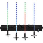 EUROLITE AKKU Slim Tube AIR Set 4x 151 cm RGB LED Effektröhren AirW Wireless Tasche (geöffnet)