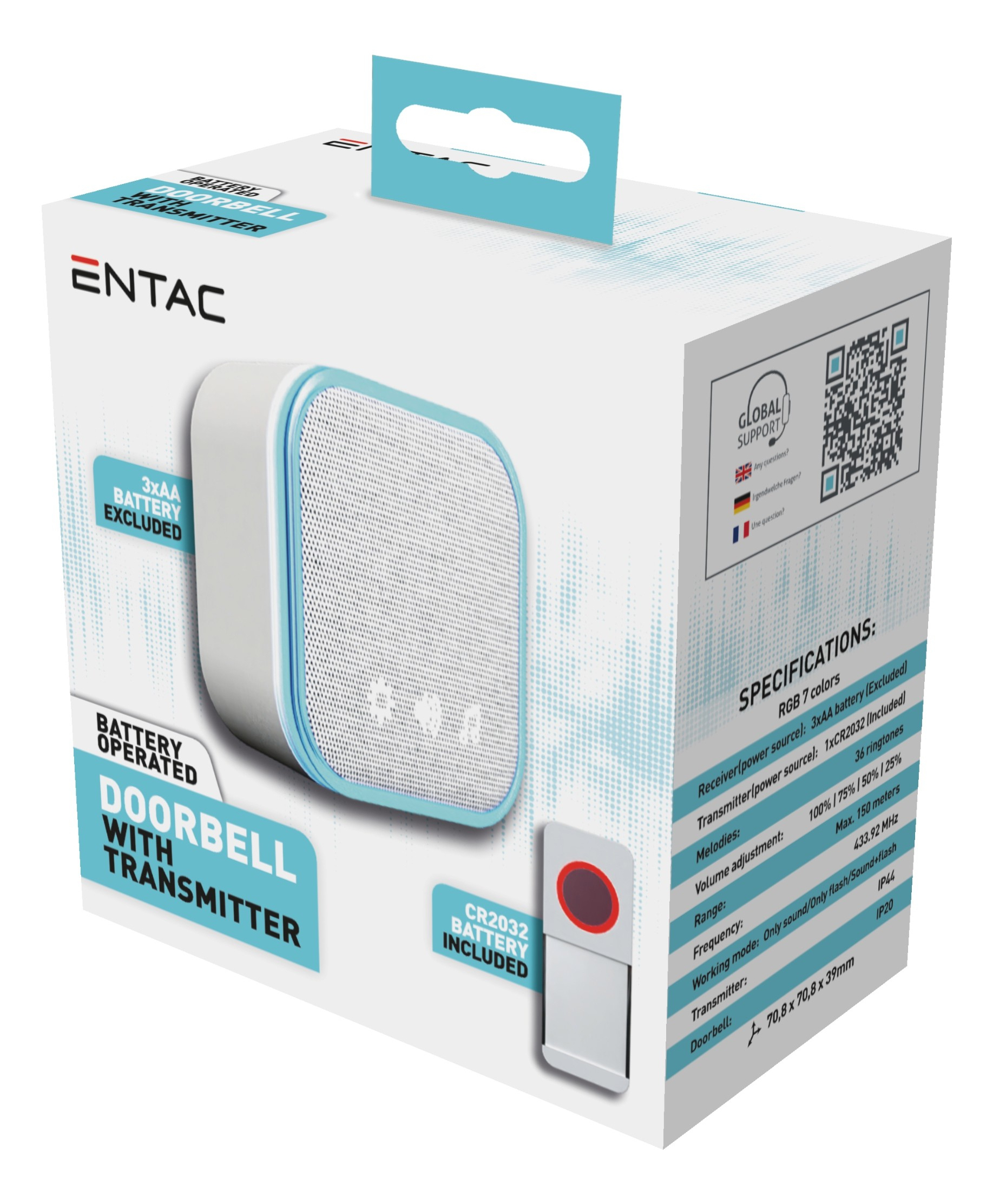 ENTAC EDB-BO-44 Türklingel IP44 Sender Weiß