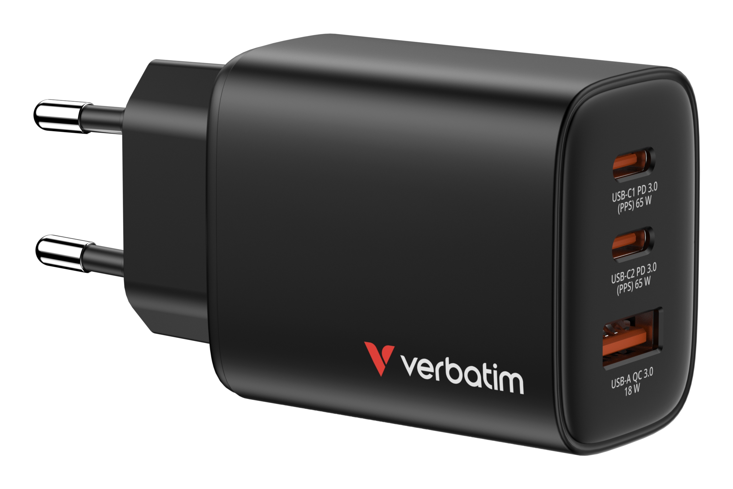 Verbatim Essentials 32352 GaN III Netzteil 65 W USB-A/C Schwarz