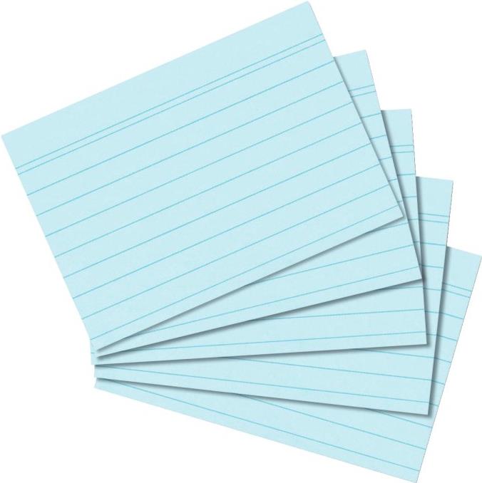 herlitz Karteikarten, DIN A8, liniert, blau aus Papier, 170 g-qm, holzfrei, Linienfarbe: blau, doppelte (10836310)