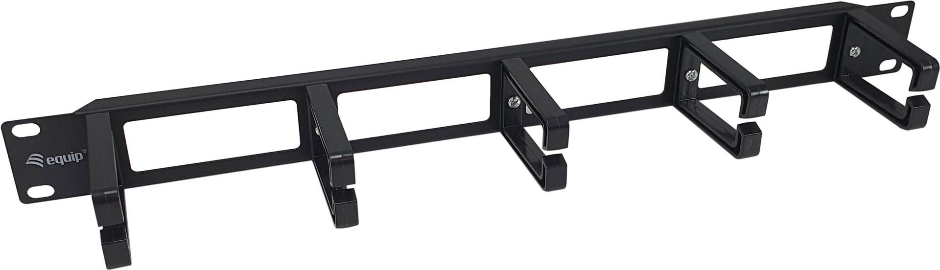 Equip 19" Rack Mount Kabelmanagement-Panel, Schwarz. Typ: Kabelmanagementtafel, Produktfarbe: Schwarz, Gehäusematerial: Kunststoff, Stahl. Breite: 482,6 mm, Tiefe: 44,5 mm, Höhe: 82 mm. Verpackungsbreite: 495 mm, Verpackungstiefe: 95 mm, Verpackungshöhe: 50 mm. Breite des Versandkartons: 505 mm, Länge des Versandkartons: 270 mm, Höhe des Versandkartons: 510 mm (327315)